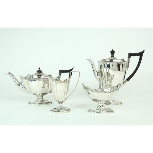 2455 - A VICTORIAN FOUR PIECE SILVER TEA SERVICEby Thomas Bradbury, London 1898, in the neo-classical style... 