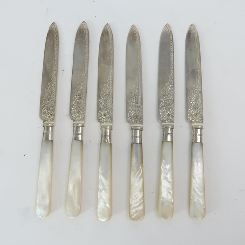 2458 - A CASED SET OF EDWARDIAN SILVER & MOTHER OF PEARL FISH KNIVES & FORKSby William Hutton &... 