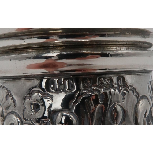 2461 - AN ORNATE EDWARDIAN SILVER SUGAR CASTERmaker's mark JT, Birmingham, of baluster form, the body partl... 