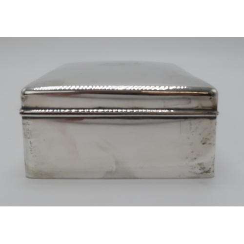 2462 - A CHINESE EXPORT SILVER CIGAR BOXby Wang Hing, of rectangular form, the lid monogrammed 'TB', with a... 