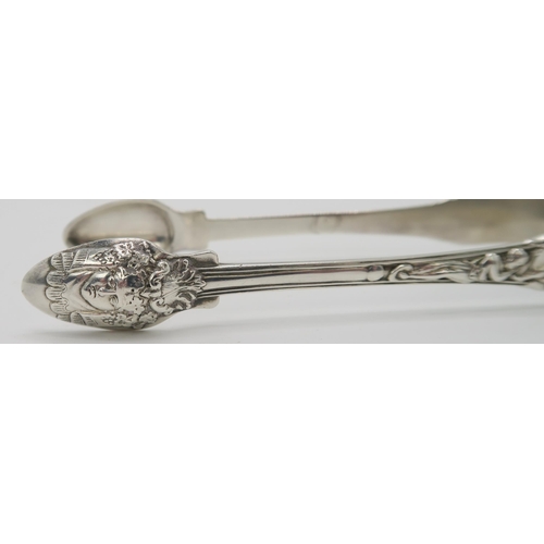 2465 - PAUL STORR;A pair of fine Georgian silver sugar tongs, London 1819, in the neoclassical style, cast ... 