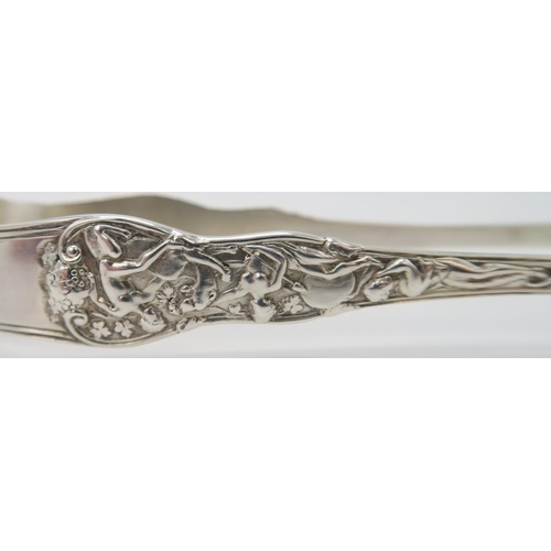 2465 - PAUL STORR;A pair of fine Georgian silver sugar tongs, London 1819, in the neoclassical style, cast ... 