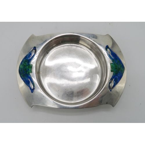 2469 - ARCHIBALD KNOX FOR LIBERTY & CO;A Cymric silver butter dish, Birmingham 1905, of stylised form, ... 