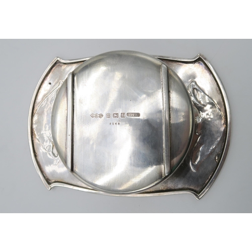 2469 - ARCHIBALD KNOX FOR LIBERTY & CO;A Cymric silver butter dish, Birmingham 1905, of stylised form, ... 