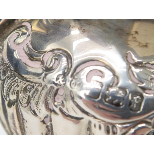 2478 - A LATE VICTORIAN BACHELORS SILVER TEA SERVICEby Jenkins & Timm, Sheffield 1898, of oval form, wi... 