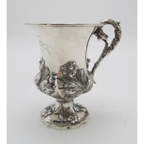 2492 - A WILLIAM IV SILVER CHRISTENING MUGby Joseph Angell I & John Angell I, London 1834, of footed fl... 