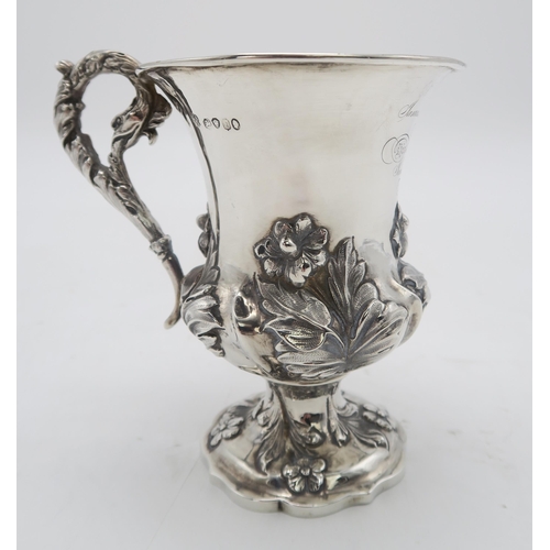 2492 - A WILLIAM IV SILVER CHRISTENING MUGby Joseph Angell I & John Angell I, London 1834, of footed fl... 