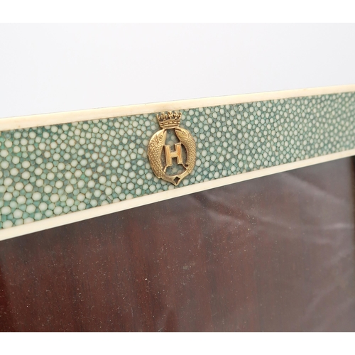 2550 - AN EARLY-20th CENTURY SHAGREEN AND IVORY-BANDED EASEL PHOTOGRAPH FRAMEMeasuring approx. 44.7cm x 29.... 