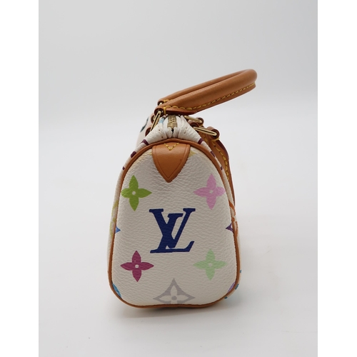 Louis Vuitton Mini speedy Hand Bag Monogram Multicolor Bron (White) M92645  Women
