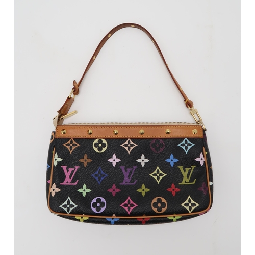 2576 - A LOUIS VUITTON M92648 BLACK MULTICOLOUR  MONOGRAM POCHETTE ACCESSORIESwith a dust bag, engraved num... 