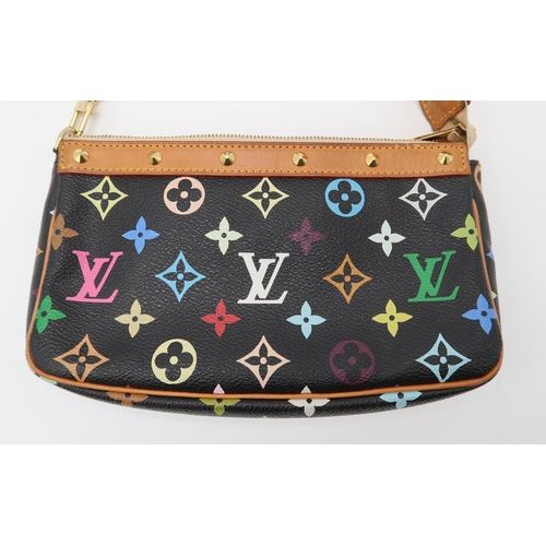 2576 - A LOUIS VUITTON M92648 BLACK MULTICOLOUR  MONOGRAM POCHETTE ACCESSORIESwith a dust bag, engraved num... 