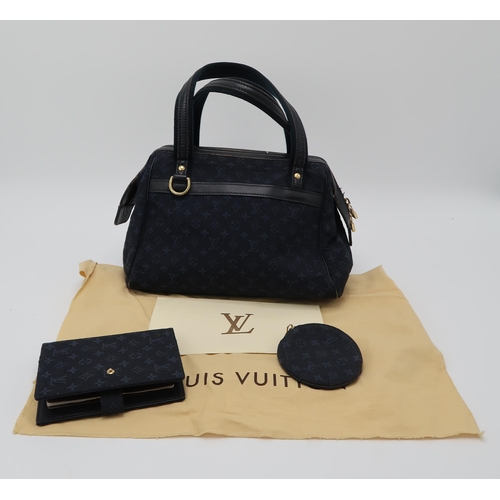 2583 - A LOUIS VUITTON PM TST M29414 BLUE MONOGRAM JOSEPHINE MINIin a cotton jacquard canvas, with a dust b... 