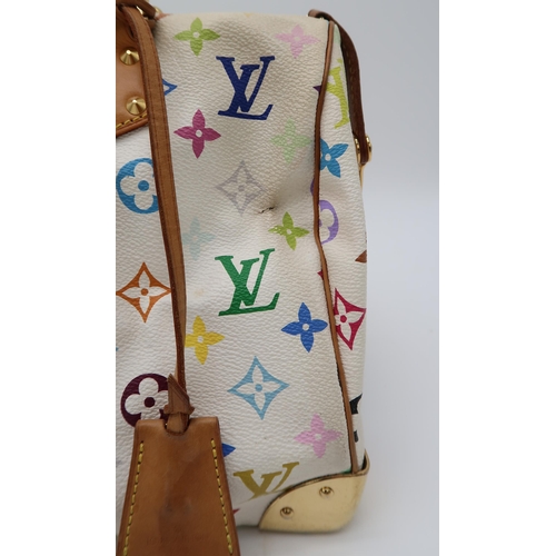 LOUIS VUITTON Monogram Multicolor Speedy 30 Hand Bag White M92643