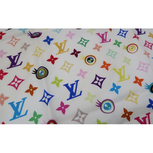 2588 - A LOUIS VUITTON X TAKASHI MURAKAMI M71917 EYE LOVE MONOGRAM SILK SCARF67 x 67cm, with original recei... 