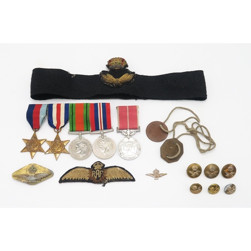 2612 - A WW2 BRITISH EMPIRE MEDAL GROUP OF FIVEAwarded to Flight Sergeant Leslie S. Rockey (R.A.F. 569639) ... 
