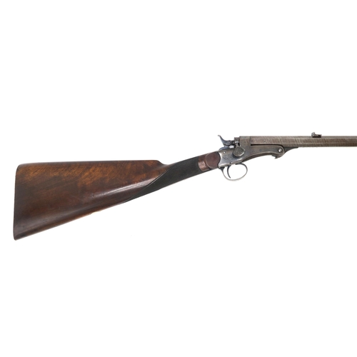 2621 - A NEEDLE-FIRE BREAK-BARREL RIFLE The browned steel octagonal barrel with Birmingham proof marks to u... 