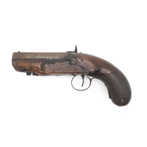 2623 - AN EARLY-19th CENTURY FLINTLOCK PISTOL BY R.S. CLARKThe cylindrical brass barrel engraved 