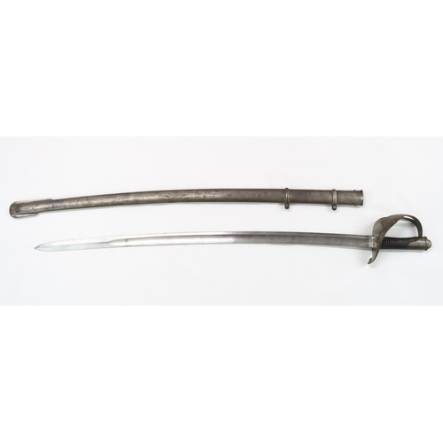 2631 - A 19th CENTURY ITALIAN 1860 PATTERN CAVALRY SABREThe fullered blade measuring approx. 89cm in length... 