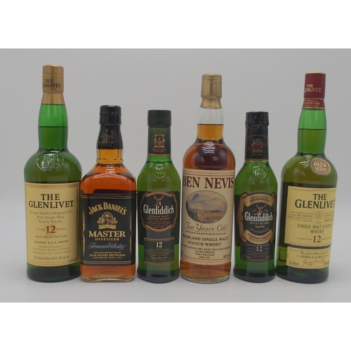 2661 - BEN NEVIS 10 YEAR OLD  SINGLE HIGHLAND MALT WHISKY 70cl 46% vol, Glenlivet Aged 12 Years Single Malt... 