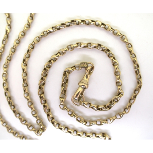 2709 - A FANCY LINK GUARD CHAINwith soldered on 9ct tag. Length 89cm, weight 21.4gms