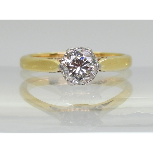 2730 - A DIAMOND SOLITAIREset in 18ct yellow and white gold with classic crown mount set with an estimated ... 