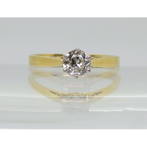 2754 - A DIAMOND SOLITAIRE RINGthe 18ct gold shank with classic crown mount is set with an estimated approx... 