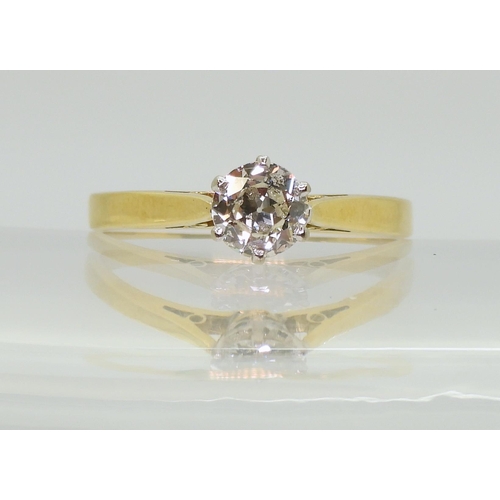 2754 - A DIAMOND SOLITAIRE RINGthe 18ct gold shank with classic crown mount is set with an estimated approx... 