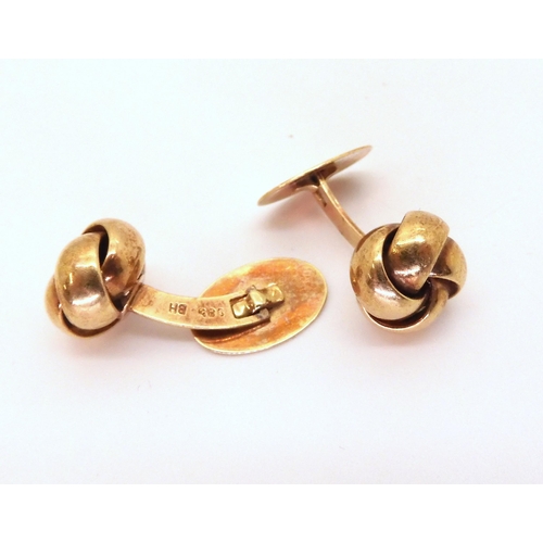 2777 - A PAIR OF 14K GOLD CUFFLINKSin the shape of knots, weight 6.1gms