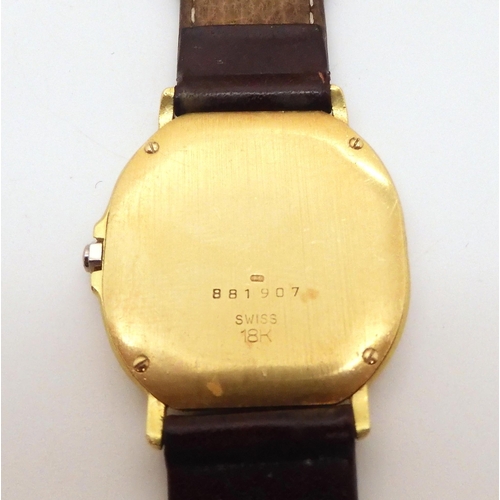 2901 - AN 18CT GOLD EBEL QUARTZ With bi colour gold case, grey dial with gold dot and Roman numerals, with ... 