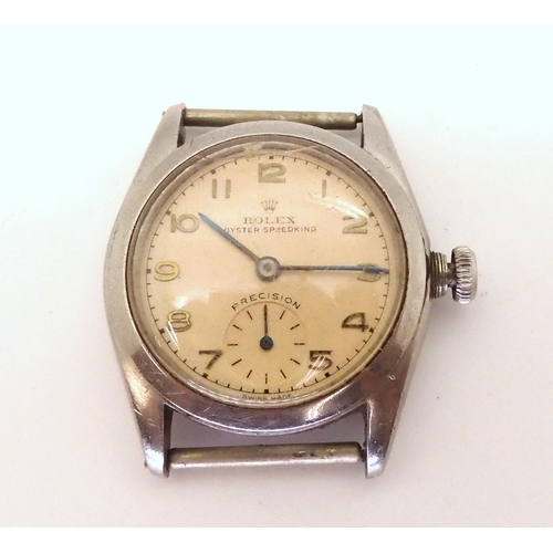 2905 - A ROLEX OYSTER SPEEDKING WATCH HEADwith cream dial, gold coloured Arabic numerals, subsidiary second... 