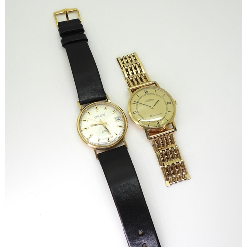 2928 - A ROAMER & WALTHAM WATCHA 9ct gold Roamer Micro quartz watch, the watch head with 1979 London ha... 