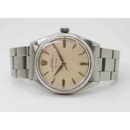 2931 - A ROLEX AIR KINGwith cream coloured dial, silvered baton numerals and hands, the dial marked Rolex o... 