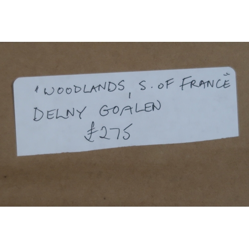 2961 - DELNY GOALEN (SCOTTISH 20THC)WOODLANDS SOUTH OF FRANCEAcrylic, signed lower right, 19 x 23.5cm (7.5 ... 