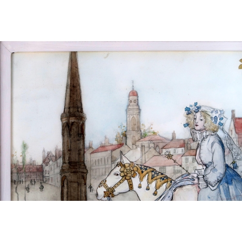 3030 - KATE CAMERON RSW RE (SCOTTISH 1874-1965)...TO BANBURY CROSSWatercolour, signed lower right, 19.5 x 2... 