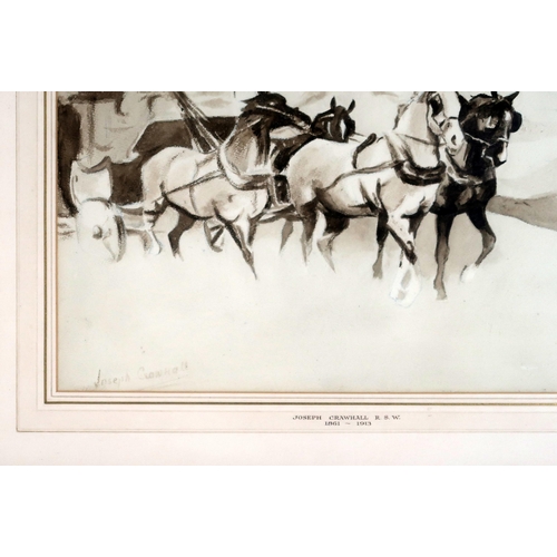 3049 - MANNER OF JOSEPH CRAWHALL RSW (SCOTTISH 1861-1913)COACH AND FOURInk and wash, bears signature lower ... 