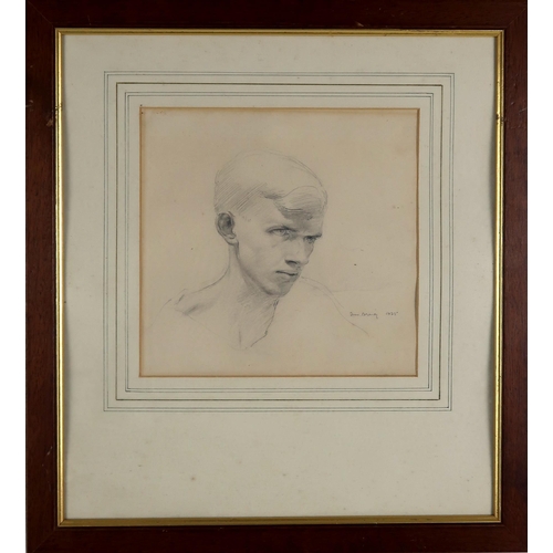 3066 - WILLIAM DENNIS DRING (BRITISH 1904-1990)HEAD OF A YOUNG MAN (1925)Pencil, signed lower right, dated ... 