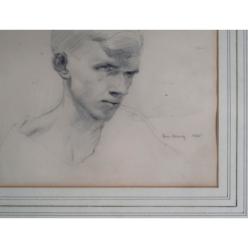 3066 - WILLIAM DENNIS DRING (BRITISH 1904-1990)HEAD OF A YOUNG MAN (1925)Pencil, signed lower right, dated ... 