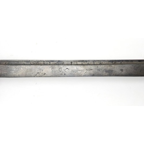 2617A - AN 18th CENTURY SCOTTISH BASKET-HILTED BACKSWORDThe blade stamped 