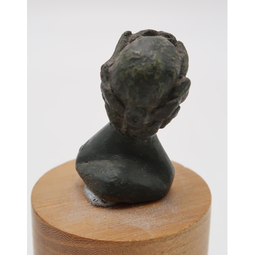 2364A - ROMAN BRONZE MINIATURE BUST OF A WOMAN 4cm high,miniature bronze goat, 2.5cm high,miniature bronze p... 