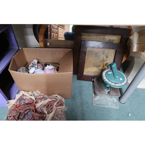 47 - A large mixed lot to include ceramics, glass, wall mirrors lamp shades etc 