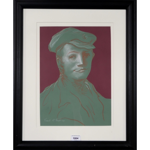 1004 - FRANK MCFADDEN (SCOTTISH b.1972)PORTRAIT OF A MANPastel/Collage on paper, signed lower left, 40 x 29... 