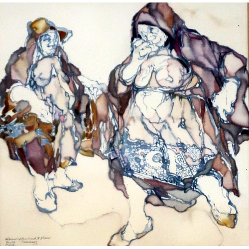 1005 - ANDA PATERSON RWA RGI PAI (SCOTTISH 1935-2022)WOMEN AT THE MARKET PLACEMixed media, signed lower lef... 