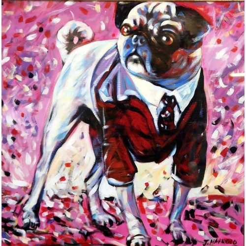 980 - JOE HARROLD (CONTEMPORARY SCHOOL)DISCO PUGOil on canvas, signed lower right, 60 x 57cm... 