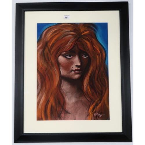 997 - FRANK MCFADDEN (SCOTTISH b. 1972)GINGER GIRLPastel on paper, signed lower right, 59 x 43cm... 