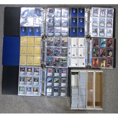 Star Trek: a sizable collection of Star Trek trading cards, housed