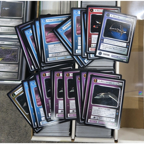 Star Trek: a sizable collection of Star Trek trading cards, housed