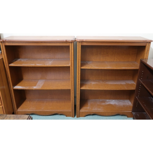 97 - A lot comprising pair of contemporary Silent night open bookcases, 108cm high x 87cm wide x 33cm dee... 