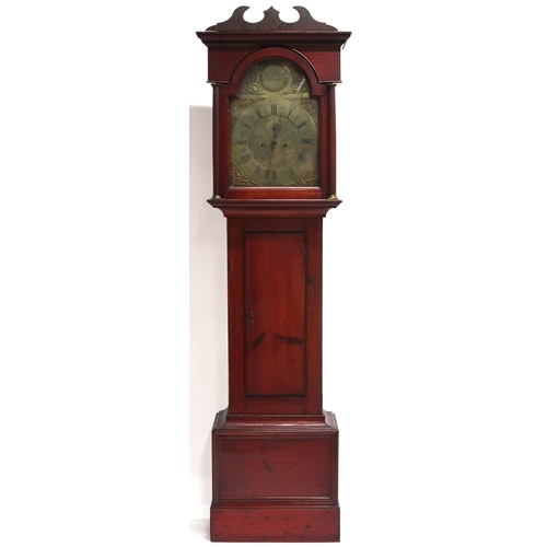 4 - A 19TH CENTURY MAHOGANY CASED DANIEL BROWN OF GLASGOW LONGCASE CLOCK with brass dial bearing Ro... 