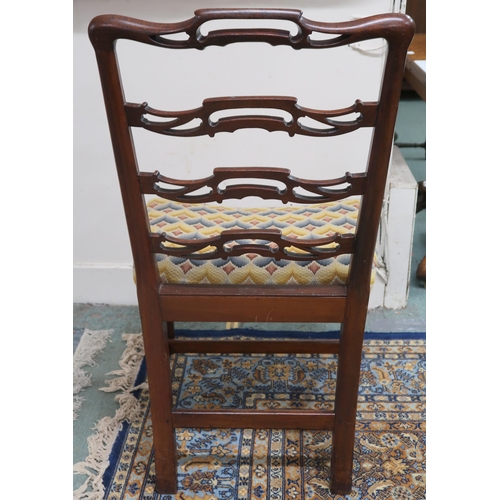 15 - A set of six 19th century mahogany framed Hepplewhite style dining chairs with tapestry upholstered ... 