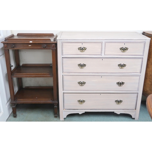 24 - A lot comprising 20th century two over three chest of drawers, 97cm high x 95cm wide x 46cm deep and... 